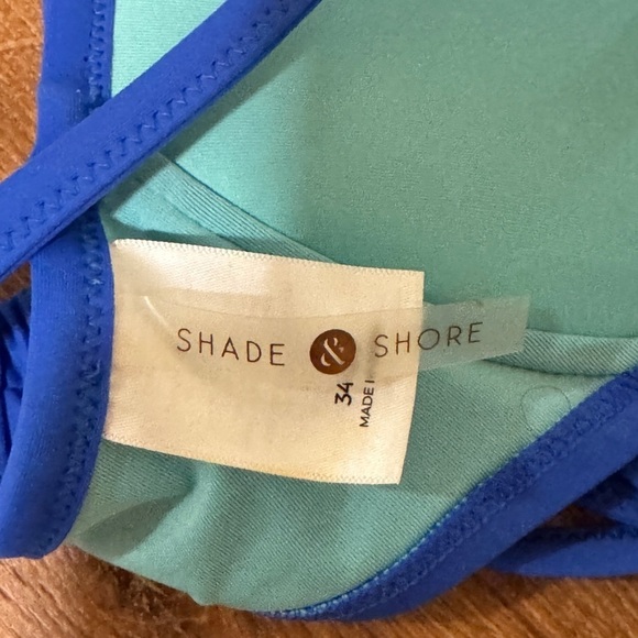 Shade and Shore blue crochet bathing suit top - Picture 5 of 5